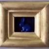 Blue Rabbit In A Gold Box - Mixed Media Mixed Media - By John Kovacich, Modern Mixed Media Artist