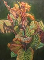 Botanicals - Cannas Flower - Oil On Canvas