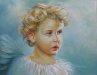 Angel - Acrylic Paintings - By Elena Oleniuc, Realism Painting Artist