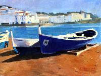 Barcas En Cadaques - Oleo Paintings - By Alejandro Cabeza, Impressionism Painting Artist