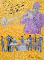 All That Jazz - Acrylic Paintings - By Vince Gray, Pointillism Painting Artist