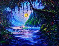 Hearts Path To Paradise - Prof Qlty Oil On 3X P Cnv Paintings - By Joseph Ruff, Nature Painting Artist