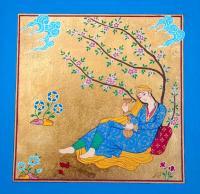 Persian Garden - Gouache And Goldsheet Paintings - By Aynaz Najafi, Miniature Painting Artist