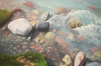 Mountain Water - Oil On Canvas Paintings - By Baktybek Asanbekov, Realism Painting Artist