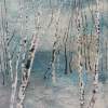 Cluster Of Birches - Acrylic On Canvas Mixed Media - By Maria Karalyos, Abstract Mixed Media Artist