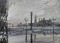Early Morning On San Marco - Oil On Canvas Paintings - By Alexander Vilderman, Classic Painting Artist