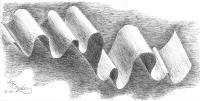 Ribbon - Ball-Point Pen On Printing Pap Drawings - By Jeff Cornelius, Abstract Drawing Artist