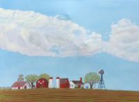 Farm 2 Spring - Oil On Canvas Paintings - By Leslie Dannenberg, Realism Painting Artist