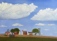 Farm 3 Harvest - Oil On Canvas Paintings - By Leslie Dannenberg, Realism Painting Artist