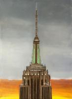 Empire State Building Sunrise - Oil On Canvas Paintings - By Leslie Dannenberg, Realism Painting Artist