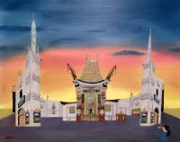 Graumans Chinese Theater - Oil On Canvas Paintings - By Leslie Dannenberg, Impressionism Painting Artist