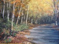 Rustic Landscapes - Fall Road - Acrylic On Canvas