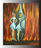 Curtain Call By Denise Clayton-Onwere - Oil Paintings - By Denise Onwere, Abstract Painting Artist