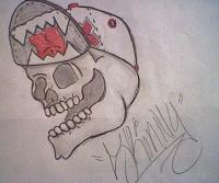 Skull-N-Cap - Shading Pencilsprisma Colors Drawings - By Davian Story, Creativity Drawing Artist