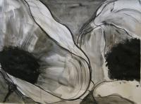 Flowers - Charcoal Poppies 3 - Wet Charcoal